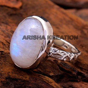 Silver Charm Jewelry, 925 Sterling Silver, Handmade Jewelry, Unisex Ring, Moonstone Ring