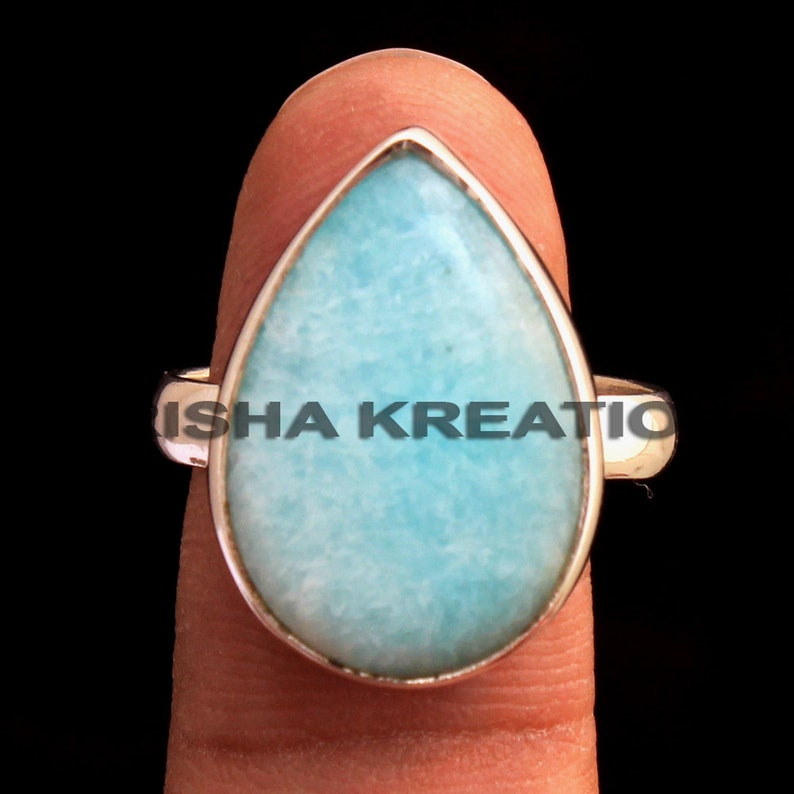 Elegant Amazonite Pear Shape Gemstone Ring For Valentine/'s Day ar6580 925 Sterling Silver Jewelry Handmade Designer Ring Size US 9