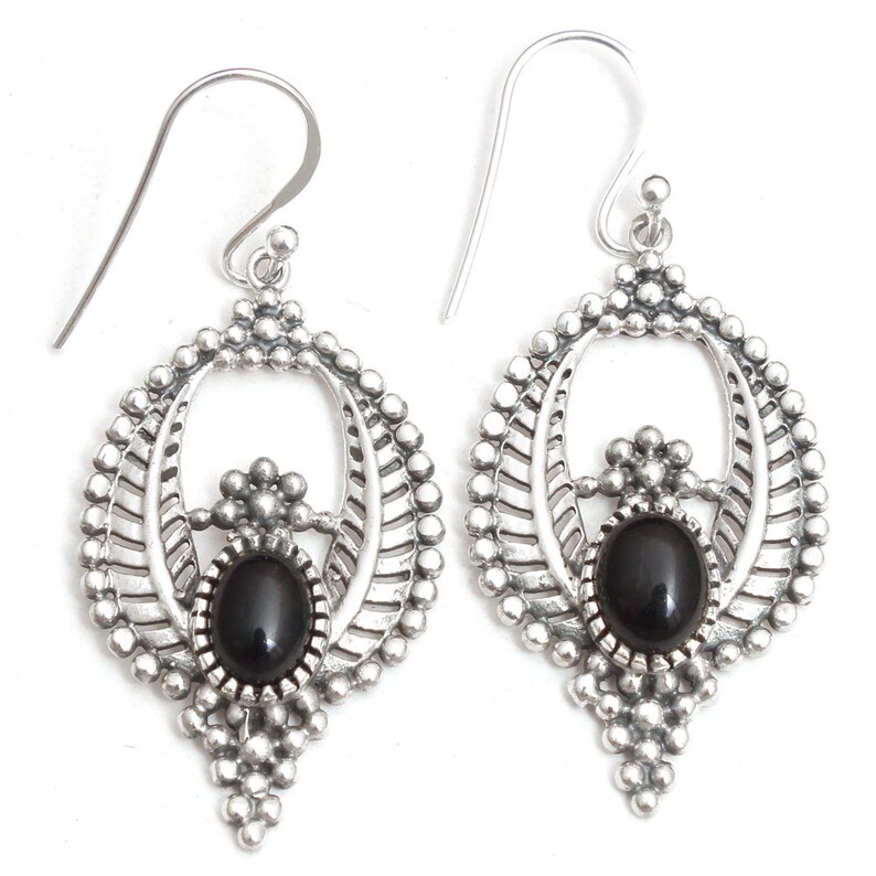 Elegant Black Onyx Gemstone Pretty Dangle Earring 925 Sterling Silver Handmade Women Drop /& Dangle Earrings Jewelry Length 1.8-ae3365