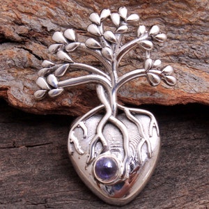 Tree Of Life With Roots Iolite Gemstone Charm Pendant - 925 Sterling Silver Handmade Stylish Pendant Jewelry Length 1.3 -ap2761