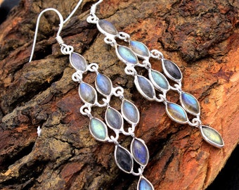 925 Sterling Silver, Labradorite Earring, Gift For Her, Elegant Women Jewelry, Minimalist Jewelry