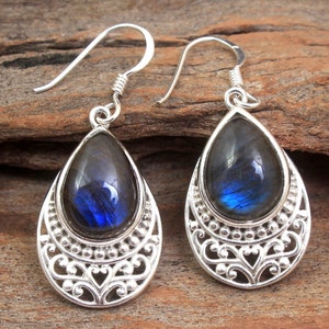 Women Jewelry, Labradorite Earring, Gift For Her, Silver Earring, Handmade Jewelry