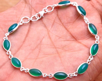 925 Silver Bracelet, Handmade Bracelet, Gemstone Bracelet, Gift For Her, Link Bracelet, Party Wear Jewelry, Designer Bracelet, Women Jewelry