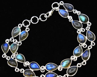 Labradorite Bracelet , Handmade Jewelry , Gifts For Her , Silver Bracelet , 925 Stamped