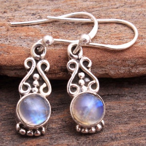 925 Silver Earring, Moonstone Earring, Gift For Her, Dangle Earring, Handmade Earring, Designer Earring, Gemstone Earring, Party Earring