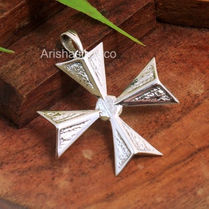Maltese Cross Pendant 925 Sterling Silver Handmade Jewelry, Valentine Gift, Charm Jewelry
