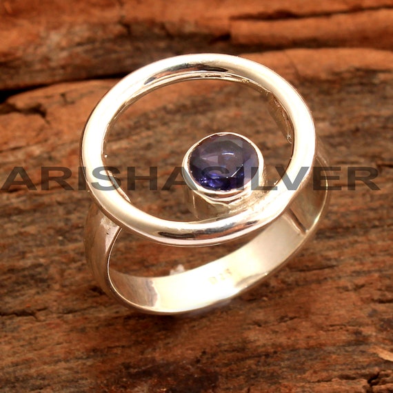 Anello Argento Placcato Con Granato Naturale E Ametista - Luckyshine, Taglie 6-10, Regalo Vacanze