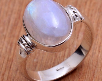 Moonstone Ring ,925 Sterling Silver Jewelry ,Handmade Ring ,STATEMENT Jewelry