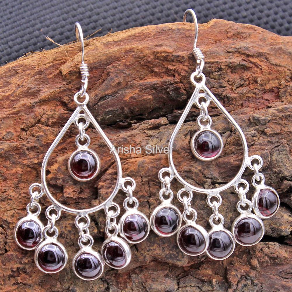 Orecchini fatti a mano in argento sterling 925 con pietra di luna e Orecchini fatti a mano in argento sterling 925 con pietra di luna e