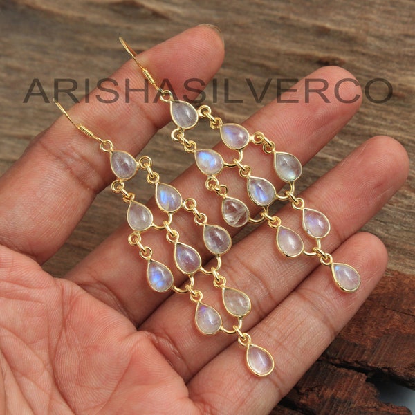 Gold Filigree Chandelier Earrings – 3" Long Dangle – Lightweight Hook Earrings