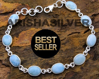 Bracelet Berbère Ancien En Argent Massif Avec Pierre Taillée Topaze Bleue/aigue-marine - Occasion