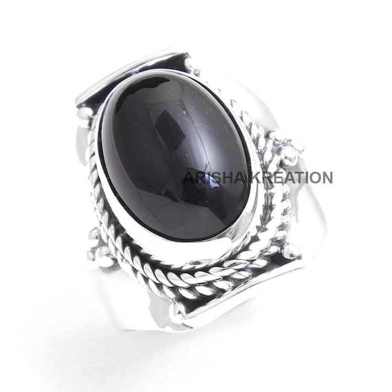 Men's Black Sapphire Triple-Row Rounded Edge Band in