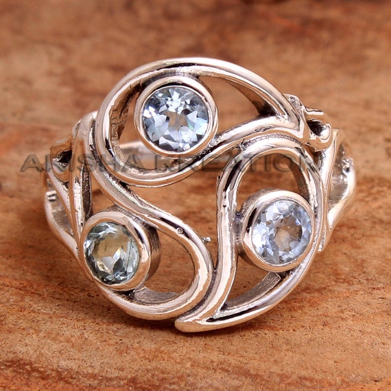 Bague En Argent 925 Fait Main Avec Grosse Pierre Topaze Citrine Naturelle Ovale - Neuf Sans Emballage - Taille Ajustable ?