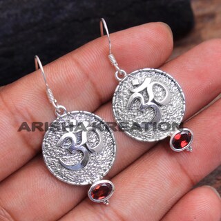 KANDOR Orecchini Pendenti Mezzaluna In Argento 925 Con Pietra Preziosa Naturale - Stile Vintage, Lunghezza 28 Mm