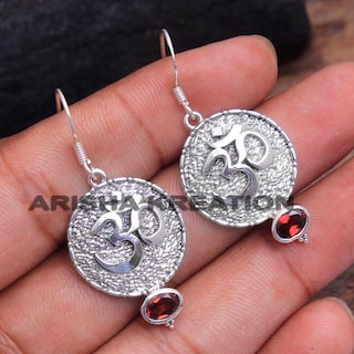 KANDOR Orecchini Pendenti Mezzaluna In Argento 925 Con Pietra Preziosa Naturale - Stile Vintage, Lunghezza 28 Mm