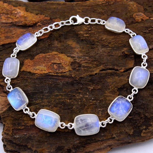 Sterling Silver Bracelet ,Moonstone Bracelet,Handmade jewelry,Designer Bracelet