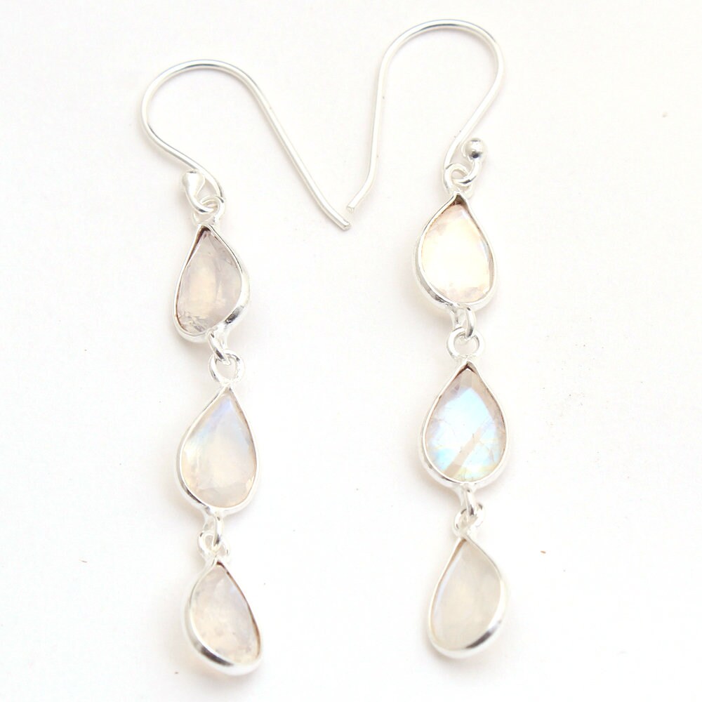 Anello Pietra Luna Argento Anello In Argento Sterling 925 Con Pietra Luna A Forma Di Pera - Con Scatola Regalo Ciondoli Di Lusso In Argento Sterling 925 Parti Su 1000
