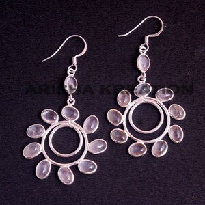 Silver Earring, Quartz Earring, Gift For Her, 925 Sterling Silver, Handmade Jewelry, Valentines Day Gift