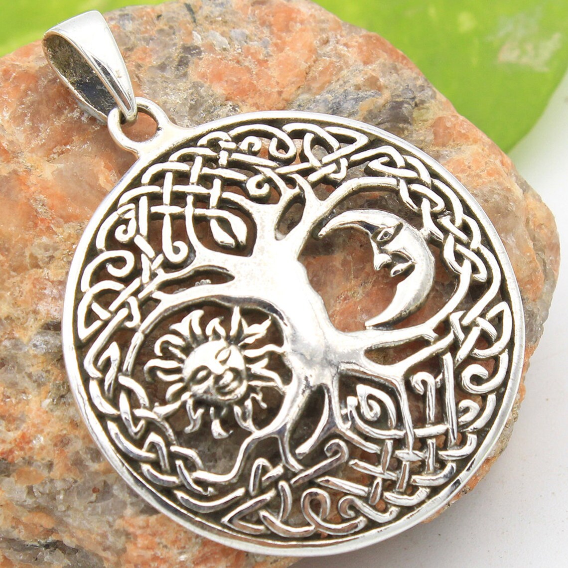 Tree of Life Pendant Sun Moon Pendant Silver Pendant 925 - Etsy