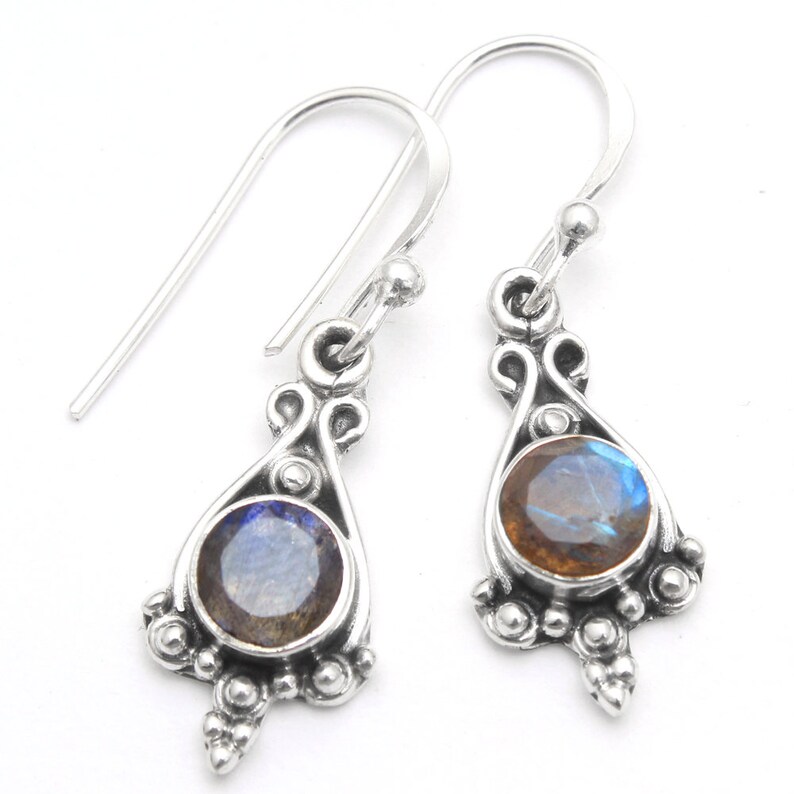 Valentine Gift Jewelry For Her Handmade Silver Earring Jewelry Labradorite Natural Gemstone 925 Sterling Silver Drop Dangle Earring
