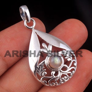Labradorite Gemstone Pendant, Designer Pendant, 925 Silver Pendant, Women Gift Pendant, Handmade Jewelry