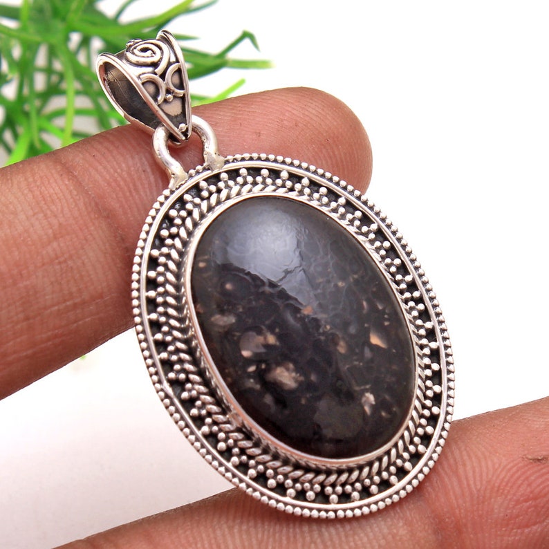 ap2067 Oval Shape Dinosaur Bone Gemstone Pendant Jewelry 925 Sterling Silver Hand Made Designer Pendant Jewelry Length 1 34