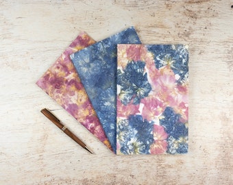 Botanically Dyed Notebook with Flower Petal Ecoprint Covers and Blank Pages Inside, Handbound Gift, Ecofriendly Natural Colours