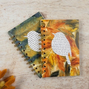 Bird Silhouette Pocket Junk Journal, Botanical Notebook, Vintage Paper Sketchbook, Art Journal, Smash Book, Ecofriendly Collage Album