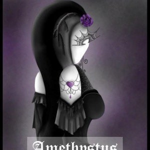 Cuadro Sin Rostro Serie Amethystus MASQUERADE, Mujer con vestido negro, Descarga Digital
