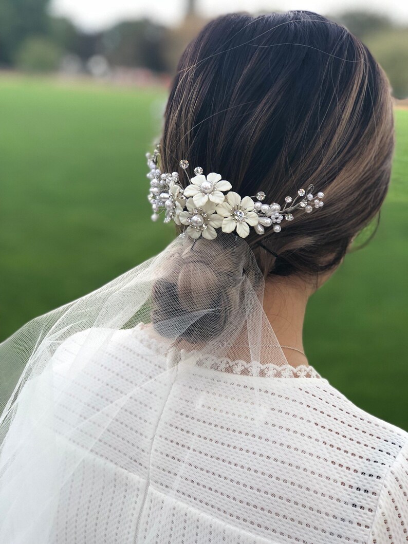 Floral Wedding Bridal Hair Comb/Beautiful Headpiece image 5