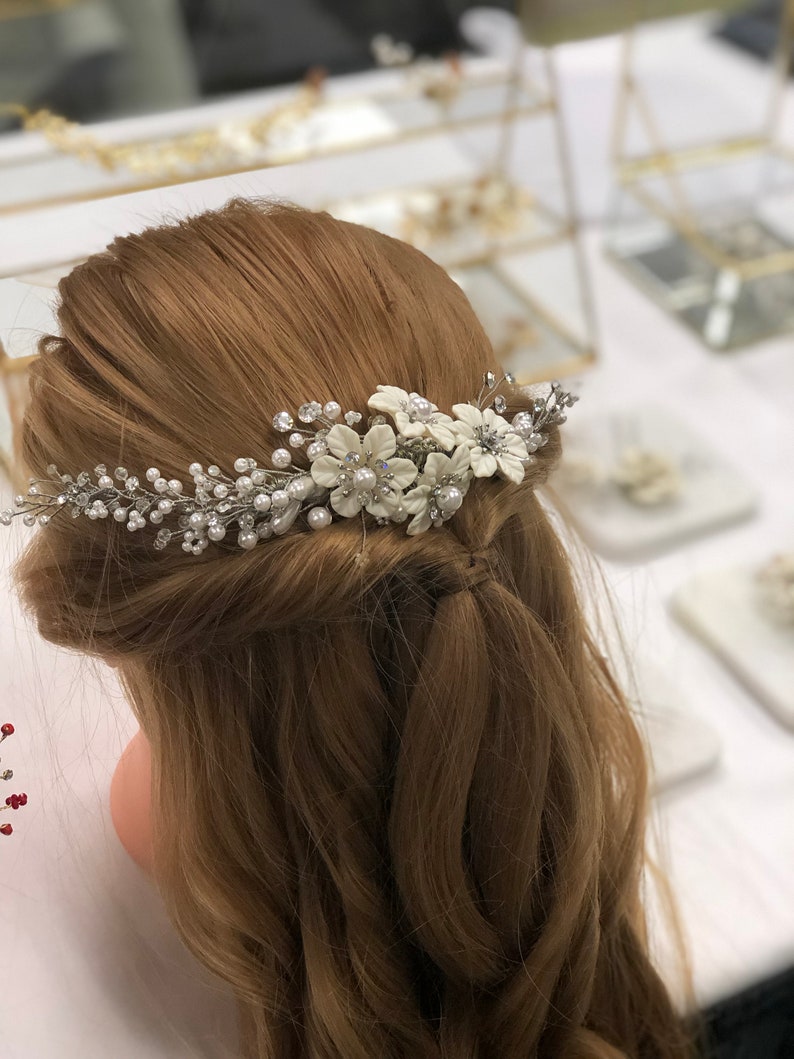 Floral Wedding Bridal Hair Comb/Beautiful Headpiece image 7