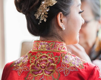 Stunning Gold Plated Bridal Hair Comb