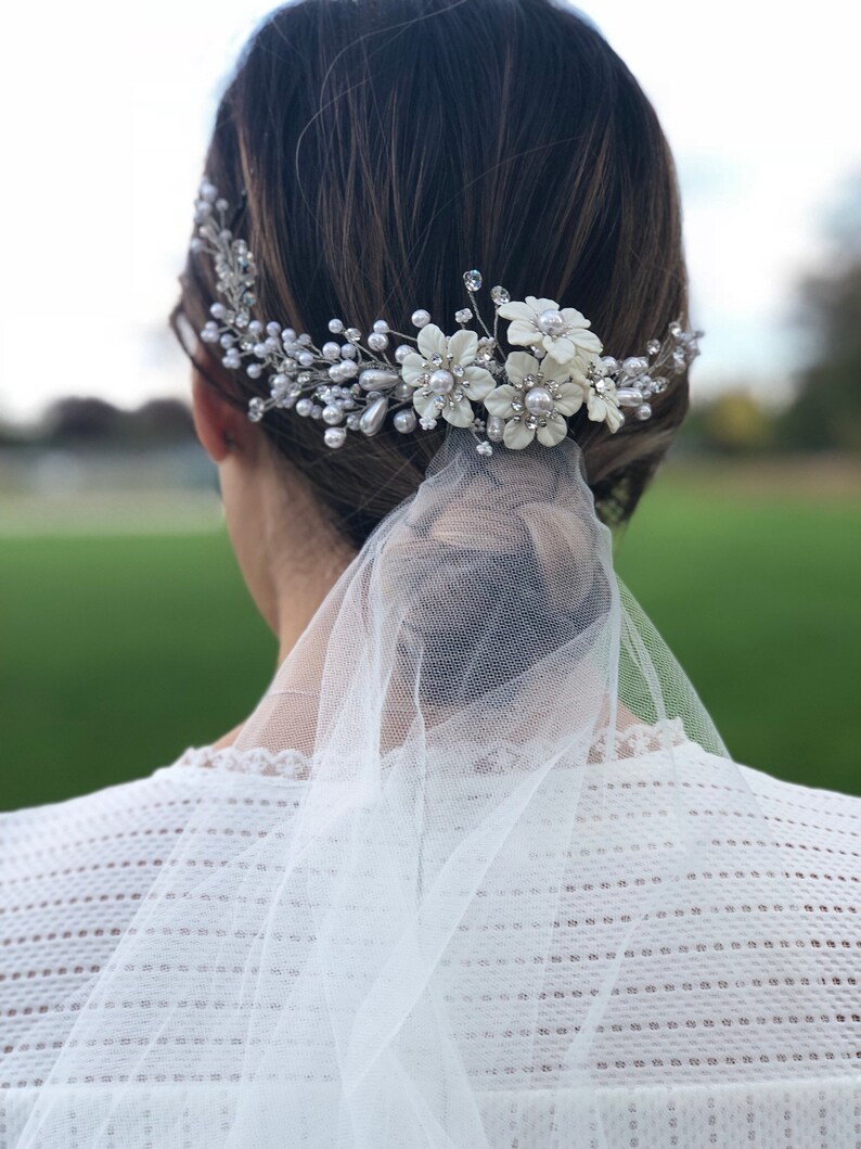 Floral Wedding Bridal Hair Comb/Beautiful Headpiece image 4