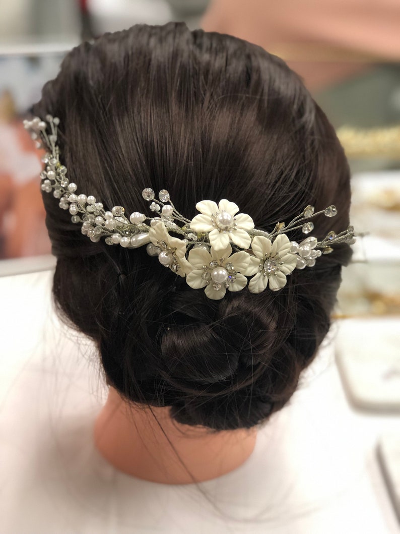 Floral Wedding Bridal Hair Comb/Beautiful Headpiece image 10