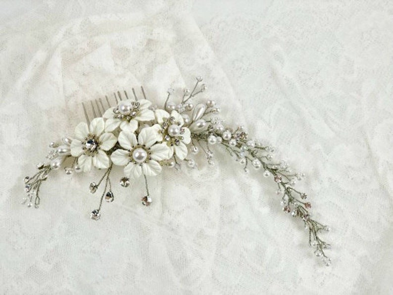 Floral Wedding Bridal Hair Comb/Beautiful Headpiece image 2