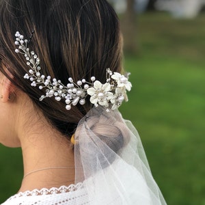 Floral Wedding Bridal Hair Comb/Beautiful Headpiece image 1