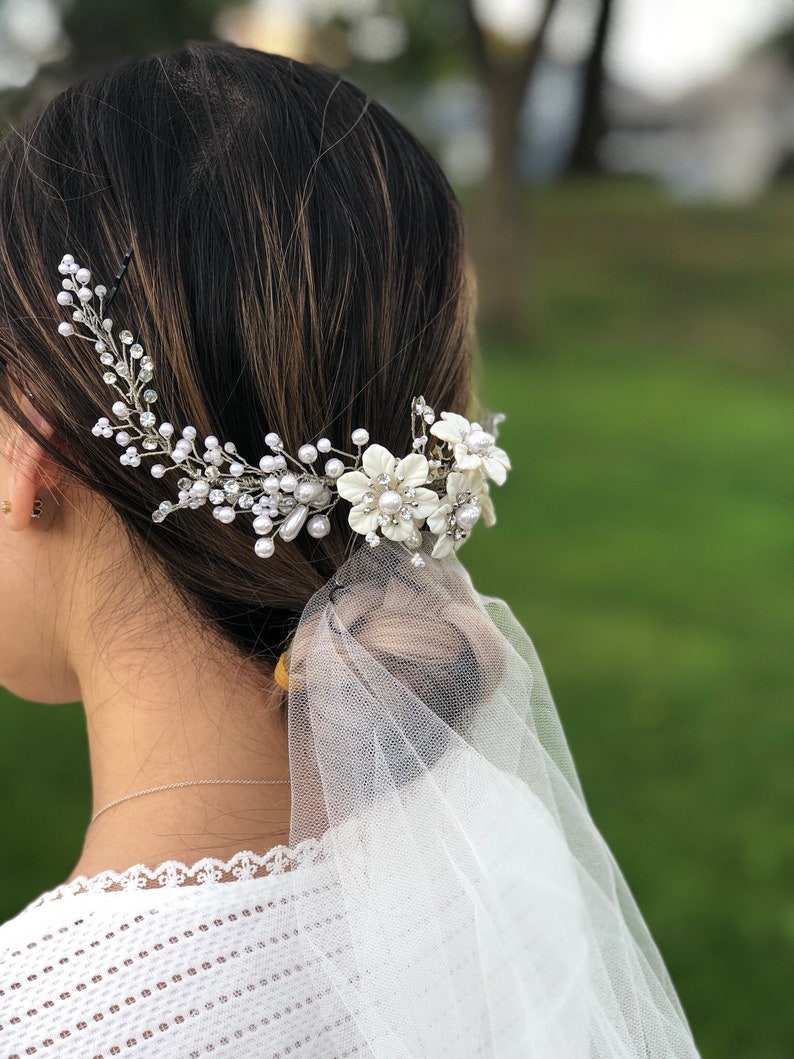 Floral Wedding Bridal Hair Comb/Beautiful Headpiece image 1