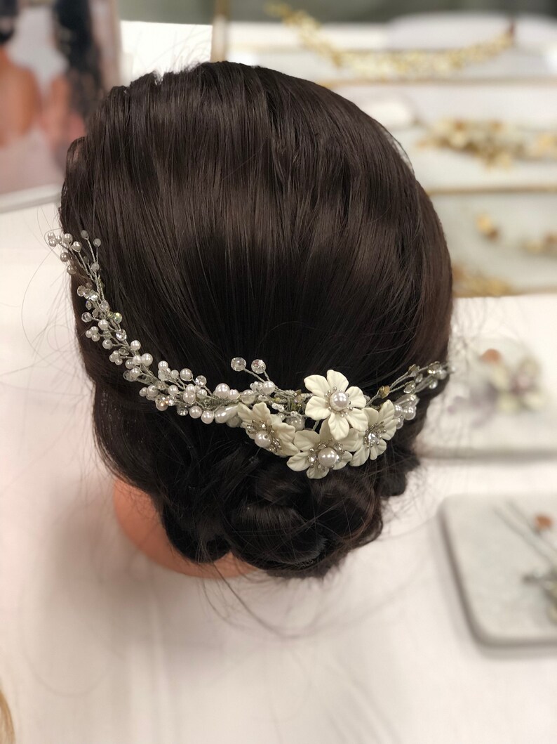 Floral Wedding Bridal Hair Comb/Beautiful Headpiece image 9