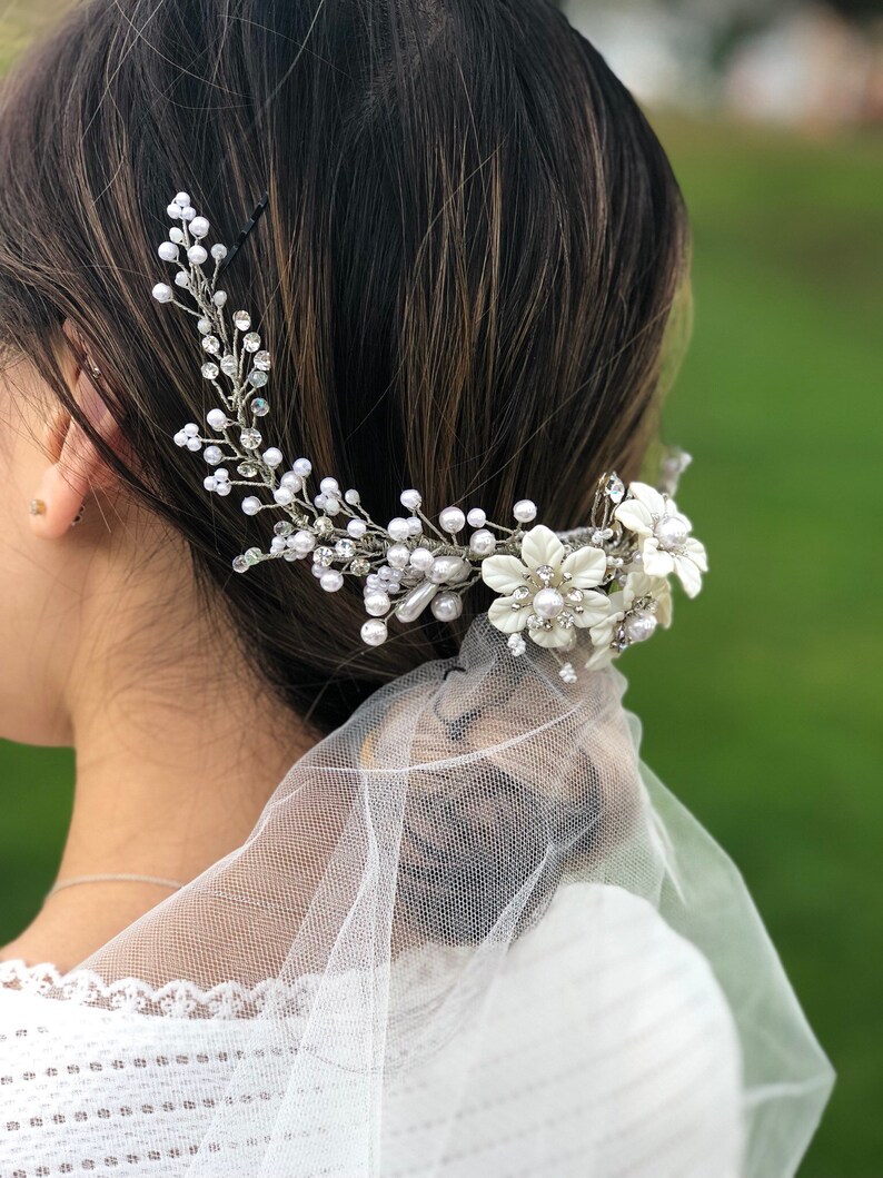 Floral Wedding Bridal Hair Comb/Beautiful Headpiece image 6