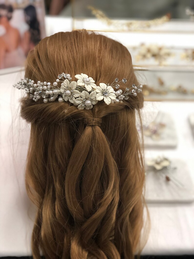Floral Wedding Bridal Hair Comb/Beautiful Headpiece image 8
