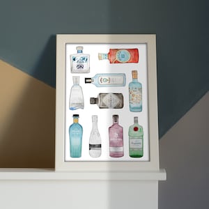 Painted Gin Bottles with Fun Quotes