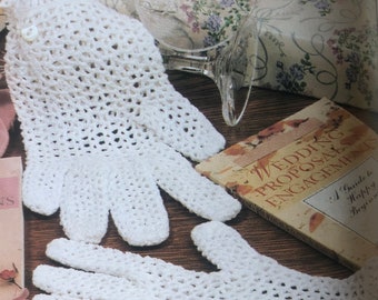 Advanced Crochet Pattern 1996- Wedding Lacy Gloves Size 3.5inches by 8.5inches