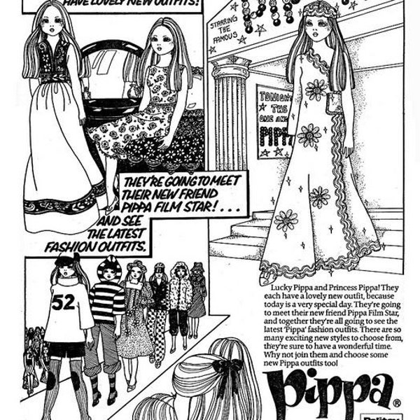Palitoy Pippa Advert 1979 Pippa,Dawn dolls,New friends 1 page only comic strip,coloring PDF