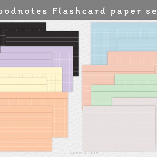 16 Digital Flashcard Papers for Goodnotes ipad apps. Digital papers, Goodnotes flashcard.