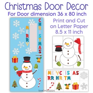 Christmas Classroom Door Decor, Decor Kit, Snowman Door decor kit. Printable. Inclusive Christmas door decorative