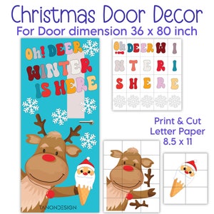Christmas Classroom Door Decor, Decor Kit, Santa Door decor kit. Printable. Inclusive Christmas door decorative