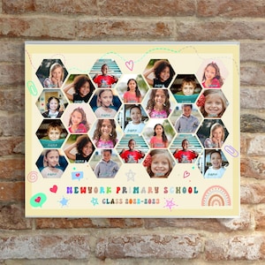 Editable School Class photo collage template | Personalize | Photo Template | Kindergarten Class Photo | Student class photo collage