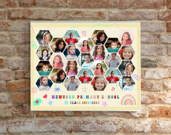 Editable School Class Photo Collage Template (Digital Download)