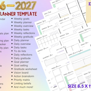 2026-2027 Minimal Planner Editable Canva Template