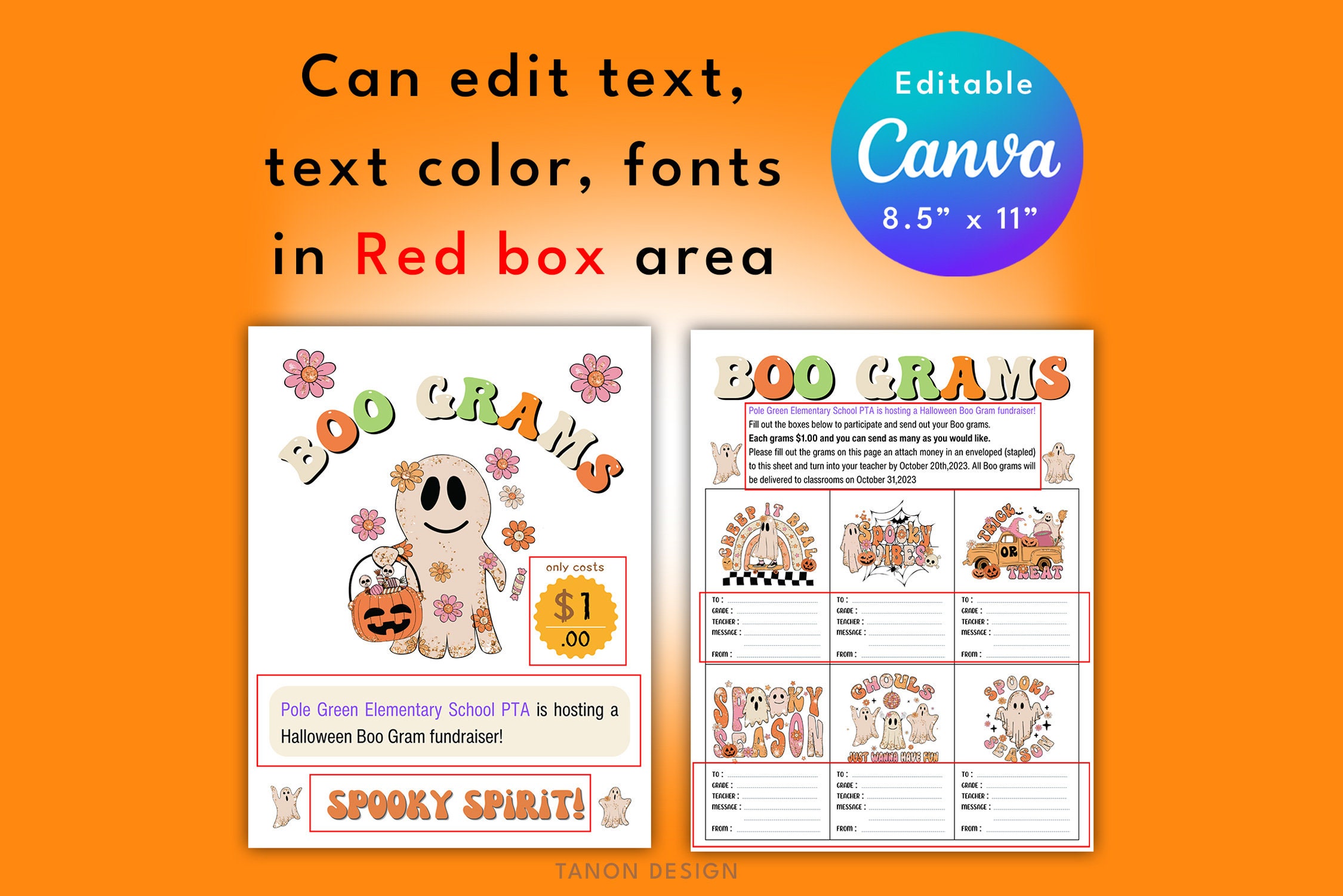 Editable Halloween Boo Gram Template School Candy Gram Etsy Editable Halloween Boo Gram Template School Candy Gram Etsy